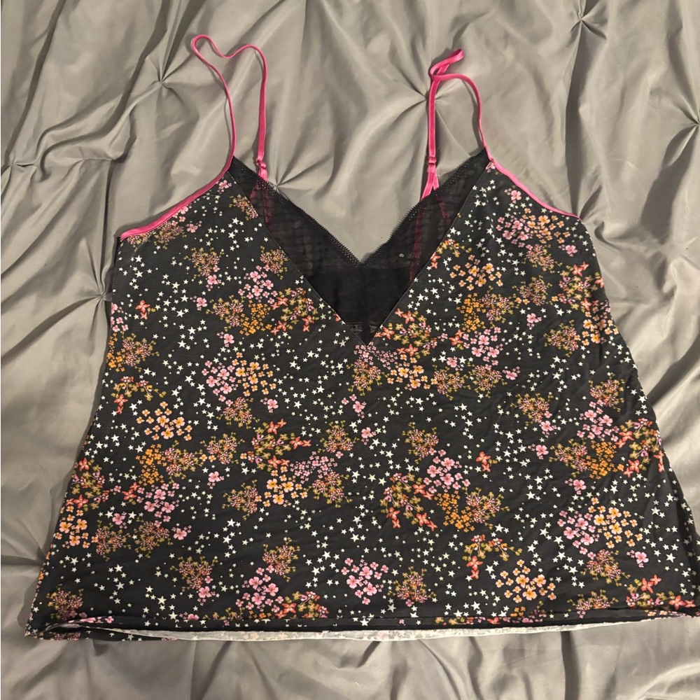 Floral Victoria’s Secret black and pink sleep set